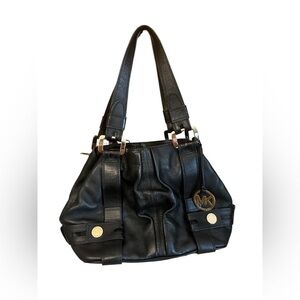 MICHAEL Michael Kors Harness Grab Bag Black Leather Shoulder Bag